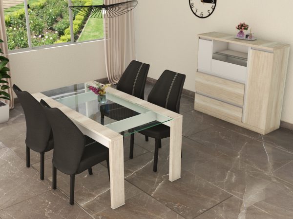 Mesa Awen + Bahiut Dynamic Helsinky blanco