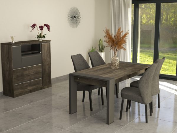 Mesa Dynamic maciza + bahiut (Terrarum y Gris)