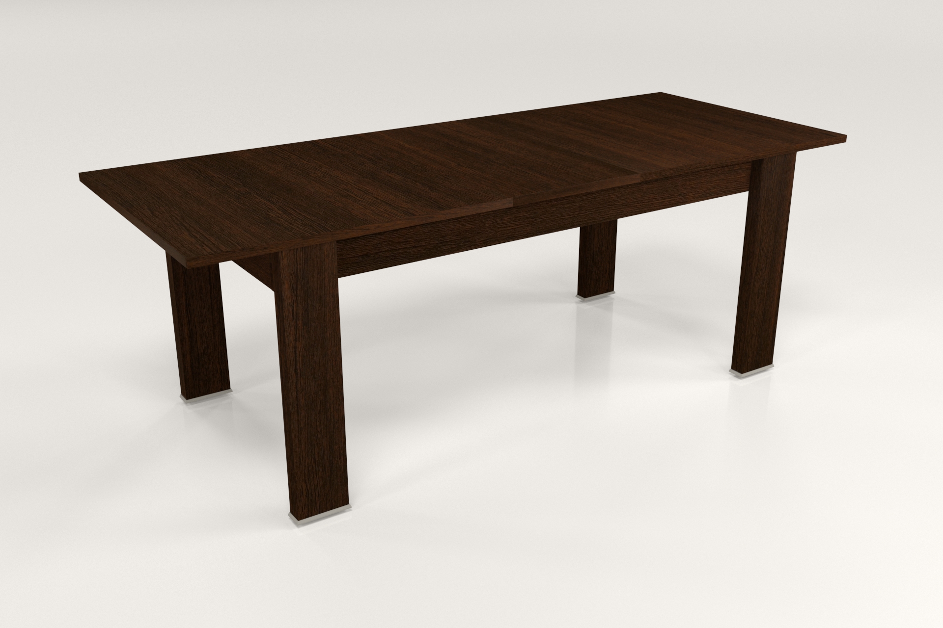 10 Mesa Capri extensible melamina Wengue fondo blanco.