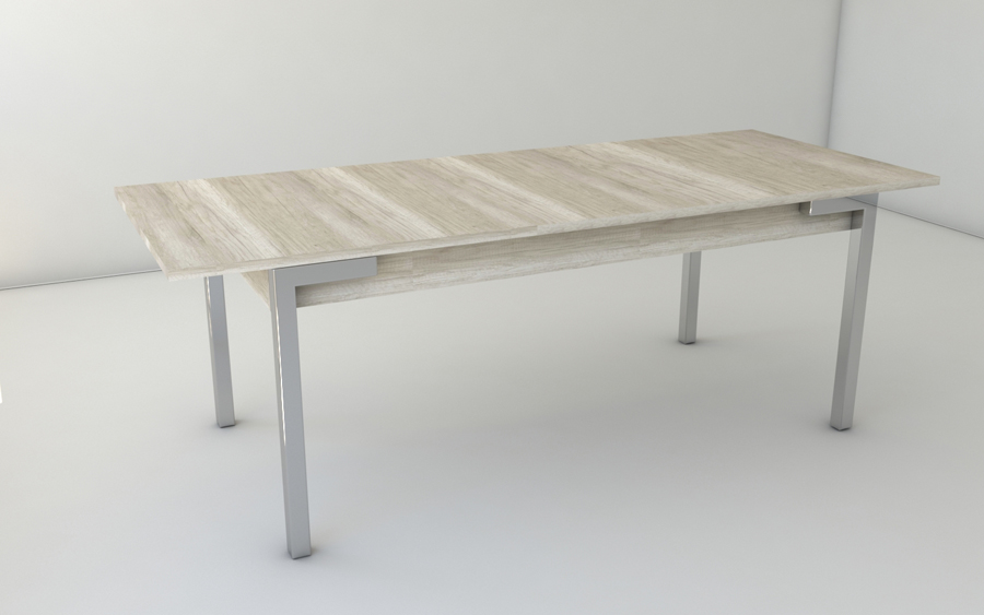 mesa capri extensible patas cromadas abierta helsinki